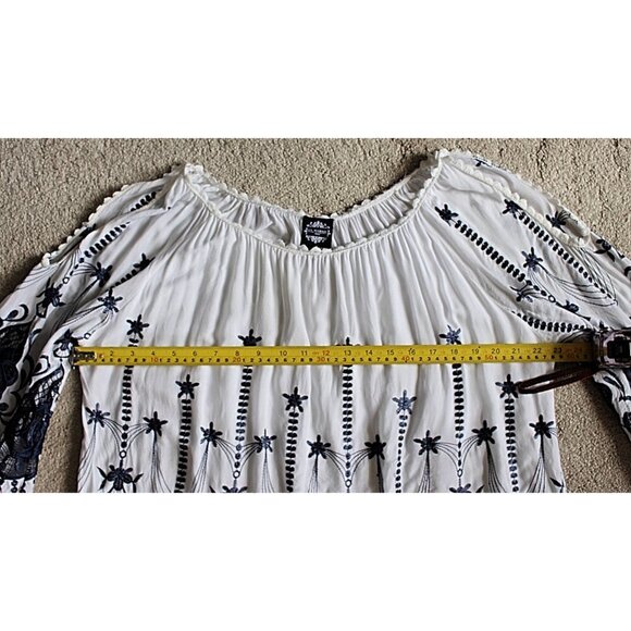 Le Marais Paris - Silk Embroidered Tunic or Swim Cover, Oversized Medium - Picture 10 of 10